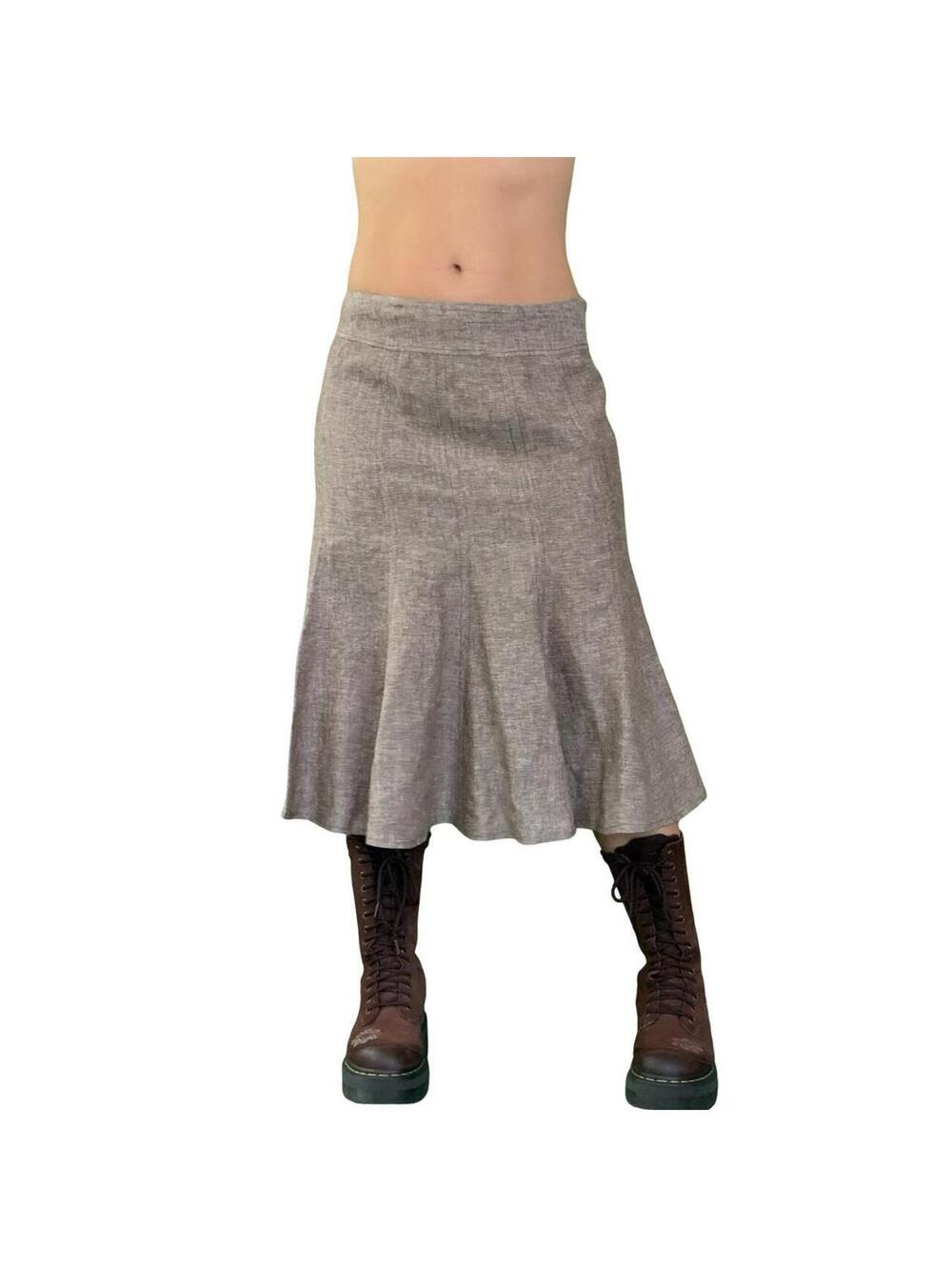 Y2K BOHO FAIRY GRUNGE LINEN SKIRT